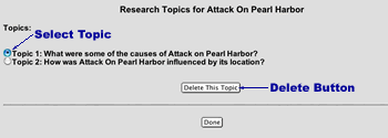 Image showing how to select the topic to delete it.